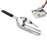 Ice Shovel Scoop 6 Ounces With Good Grip Handle for Ice Maker Ice Bucket Kitchen Freezer Bar, Popcorn Scoop, Dog Food Scoop, Stainless Steel Ice Cube Scooper, Dishwasher Safe