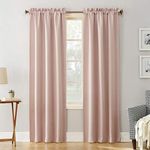 Sun Zero Easton Energy Saving Blackout Rod Pocket Curtain Panel, 40" x 84", Blush Pink