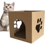 Dog Trust Cat Corrugated Paper Cat Scratcher Lounge House Bed DIY Combination Assembly Grinding Claw Cat with Window Cat Entertainment Rest Dual-Use Cat Toy Pack of 1