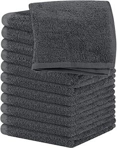 Utopia Towels 12 Pack Cotton Washcloths Set - 100% Ring Spun Cotton, Premium Quality Flannel Face Cloths, Highly Absorbent and Soft Feel Fingertip Towels (Grey)