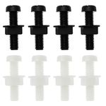 Micro Traders 30 Sets Plastic License Plate Screws with Hex Nuts M6 Car Number Plate Fixing Fitting Fasteners for Car Auto Motorcycle Supplies (15 Sets Black & 15 Sets White)