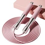 Speed Jump Rope for Fitness - Skipping Rope for Women Men Exercise with Adjustable Length Jumping Rope and Alloy & Silicone Handles Suitable for Workout Boxing Home Gym