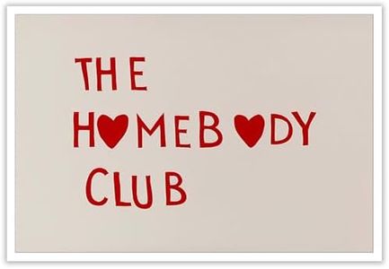 Beshdomp Funny The Homebody Club Posters Minimalist Unique Beige And Red Heart Personalized Font Prints Painting Cute Quote Wall Art Trendy Minimalist Room Aesthetic 12x16in Unframed