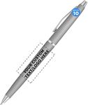 DISCOUNT PROMOS Custom Langham Ballpoint Pens Set of 10, Personalized Bulk Pack - Black Ink, Great for Office, School, Business, Tradeshows - Silver