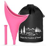 Female Urinal Festival Camping Accessories, Female Urination Device Camping Toilet Hiking Holiday Essentials Reusable for Women, Travel Camping Female Urinal Device Funnel Portable Urinal (Pink)