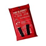 1Above Large 1x1M Fire Blanket Quick and Easy Unfolding Fire Blanket for Emergency Fire at your Home, Kitchen, Office, Garage and Caravan (1) (Package may vary)