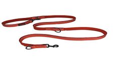 HALTI Double-Ended Lead For Dogs, Size Small, Red, 2m, Best Premium Puppy & Dog Leash, Neoprene-Padded, Easy to Use, Reflective, Adjustable Lengths, Ideal Dog Lead for Hands Free Running & Training