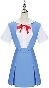 Weixu Asuka Langley Soryu Rei Ayanami Cosplay Costume Senior High School Girls Uniform Blue Halloween XXL