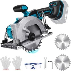 Akku Mini Kreissäge Für Makita 18 V, Bürstenlose Handkreissäge Mit 2 Sägeblättern, Kupfermotor Kann Diagonal Schneiden 6200RPM Für Holzbearbeitung Holz, Metall, Fliesen & Plastik (140MM)
