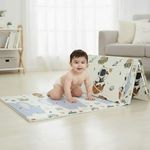 BabyPro Reversible Baby Play Mat, BPA-Free XPE Foam, Bounce-Back Foam, Foldable Waterproof Crawling Mat, 6.5x4.5 ft, 0.6cm Thick, Soft, Safe, Portable Floor Mat for Babies & Toddlers,XL, Jungle Galaxy