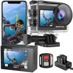 Action Camera 4K 60FPS Underwater Camera, Speed 20 Waterproof Camera Underwater 131FT, with Stabilization Wireless Remote, 5X Zoom, 170° Wide Angle