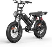 Spacewalk Electric Bike for Adult,20"x4"Fat Tires Ebike,Suitable for Riders 5'5"& Above,750W Motor,24.9mph,48V 15Ah Removable Battery,2X Front & 2X Rear Suspension (Black) (20" Black)