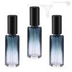 Travel Perfume Bottle Refillable,10ML Mini Glass Perfume Containers with Funnel and Pipette,Travel perfume bottle Set Atomizer Sprayer for Perfume Toiletries Cosmetic Container (Black cover3pcs)