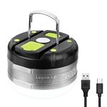 LE Rechargeable Camping Light, Tent Light for Camping Hanging, Dimmable 5 Modes, Magnetic Camp Lantern for Tents, Portable Small Camp Accessories, Emergency Lighting for Power Cuts, USB C Cable