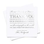 Bliss Collections Wedding Reception Thank You Cards - Pack of 50 Real Silver Foil Cards are a Great Addition to Your Table Centerpiece and Wedding Decorations, 5x5 Cards, Made in the USA