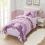 Kids Bedding Set Bed in a Bag for Boys and Girls Toddlers Printed Sheet Set and Comforter, Twin, Unicorn Forever