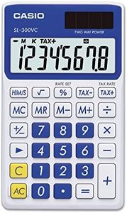 Casio SL300VC 8-Digit Display Solar Wallet Calculator, Blue (CIOSLVCBESIH)