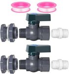 THJOPOKEEL 2 Pack Rain Barrel Spigot Kit, 3/4 Inch Rain Barrel Diverter Kit, PVC Rain Barrel Connector Kit with Bulkhead Fitting Hose Faucet Adapter and Seal Tape for Water Tanks, Garden Barrels