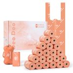 Dog Poop Bags with Handle 22 Rolls 330 Counts with Dispenser Leak Proof and Extra Thick Scented Waste Bags for Walking Dogs Cats Litter Pink