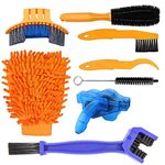 MMOBIEL Bike Cleaning Tool Set for Bicycle, Mountain Bike, Road Bike, City Bike, BMX and more - 8 Pieces Precision Bike Cleaning Brush Set - Incl. Chain Scrubber for Chain Wheel Tire