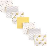 Hudson Baby Unisex Baby Cotton Flannel Receiving Blankets Bundle, Bee, One Size