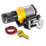 RUGCEL 3500-lb. ATV/UTV Electric Winch,with Roller Fairlead, Mount Plate