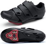 Mens Peloton Cycling Shoes with Look Delta Cleat - Compatible with Peloton SPD Clips - Spin Indoor Road Racing Bike Shoes for Men Women, Black, 11.5 Women/10 Men
