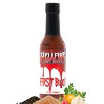 Hellfire Hot Sauce First Blood - Natural Gourmet Hot Sauce with Vegan Four Pepper Blend, 5 oz.