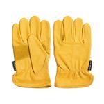 ULUCK PLUS Gardening Gloves 1 Pair Flexible Heavy Duty Thorn Proof Gardening Gloves Comfortable Leather Work Gloves Welding Work Gloves for Men and Women (XL)