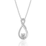 Verozi 925 Sterling Silver Women's Infinity Swirl Pendant Necklace Gold & Rhodium Plated, Cubic Zirconia AAAAA Necklaces, Jewelry Gifts for Women with 6 Months Warranty*|18" Chain