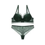 secret lives Women's Lingerie Set Padded Push Up Bra Panty Green Color Bikini Set for Women & Girls