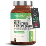 Adult Multivitamin with Iron and Minerals, 400 High Strength Multivitamin 100% RDA of All Vitamins, Vegan Multivitamin Tablets for Women, Multivitamin Tablets for Men, VitaBright Vitamin Supplements