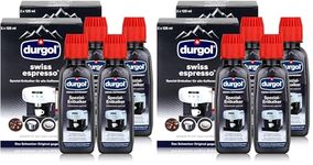 Durgol Swiss Espresso, Descaler and Decalcifier for All Brands of Espresso Machines and Coffee Makers, 4 x 125 ml (Pack of 8)