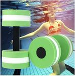 GEZHEN Aquatic Exercise Dumbbells 2PC Foam Dumbbells Aquatic Hand Bars for Pool Fitness, Dumbbell Weight Workouts, Pool Exercise Equipment,Resistance for Water Aerobics Fitness (Green)