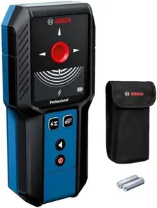 BOSCH GMS120-27 Wall Scanner and Stud Finder, Detects Wood, Metal, and Live Wires Behind Your Wall - Includes 2 AA Batteries and Pouch