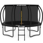 JUMPZYLLA Trampoline Outdoor 8FT 10FT 12FT 14FT 15FT 16FT with Enclosure and Ladder, ASTM Approved Recreational Trampoline for Kids and Adults, Anti-Rust Coated Frame