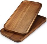 16" x 8" Large Wooden Serving Tray for Decor Party Charcuterie Boards Rectangular Acacia Wood Dessert Platters Rectangle Cake Dessert Plates Food Cheese Platter Board Snack Kitchen Dishes Tray