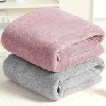 Story@Home Bath Towel Large Size | 400 GSM Quick Dry Bath Towel | 70 x 140 cm Towel | Microfiber Bath Towels for Men, Women & Kids | Gym Towel | Perfect for Everyday Use (Peach & Grey) | 2 Piece