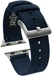 BARTON WATCH BANDS - Navy Blue Canvas Watch Bands Compatible with Apple Watch Models - 1, 2, 3, 4, 5, 6, 7, 8, 9, 10, SE, Ultra & Ultra 2 - (38mm/40mm/41mm)
