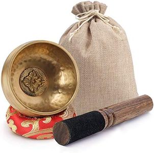 DomeStar Tibetan Singing Bowl Set Sound Bowl Meditation Bowl Unique Gift Helpful for Meditation, Yoga, Stress Relief