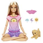 Barbie Rise and Relax Doll, Blonde, Light & Music for Meditation, Eye Mask, Puppy & 3 Emoticon Plug-Ins, Toy for Kids 3 Years Old & Up