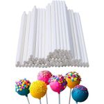 100PCS 150 * 4mm Lollipop Stick, Lollipop Rod, Lolly Stick Paper Rods Cake Topper Sticks Length for Making Lollipops Cake Pops Candy Chocolates Cookies