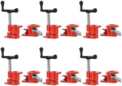 FLKQC Wood Gluing Pipe Clamp Set, Heavy Duty Cast Iron Quick Release Pipe Clamps for Woodworking (6, 1/2")