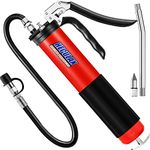 Motovecor Grease Gun Heavy Duty Professional Pistol Grip Grease Gun 6000 PSI 14.5 Oz 400cc with 18 inch Flex Hose