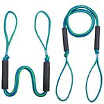 Bungee Dock Line Mooring Rope for Boat, 2Pack Stretchable Boat Dock Lines with Foam Float Bungee Cords Anchor Lines, Boat Dock Accessories Perfect for Jet Ski, PWC, Kayak(5FT)