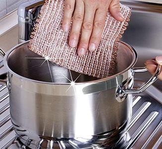 WENKO Maximex Lot de 3 Chiffons en cuivre, Chiffon en cuivre avec Effet antibactérien, protège Les Surfaces, Universel pour la Cuisine et Le ménage, Inoxydable, 16 x 0,2 x 13 cm