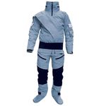 Men Hooded One-Piece Overall Paddling Drysuit Waterproof Canoeing Survival Rescue Clothes Kayak Dry Suits Gray XS