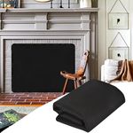 Magnetic Fireplace Cover for Inside Fireplace Stops Heat Loss, Fireplace Blanket Draft Stopper for Winter & Summer, Hot & Cold Air Blocker, 35”W X 31”H Insulated Fireplace Draft Cover- Black