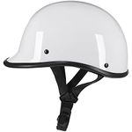 Woljay Helmets Half Cap Vintage Shell Open Face Motorcycle Helmet - DOT Approved (Large, White)