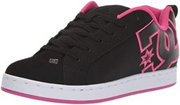 DC Shoes Women's Court Graffik Skate Shoe, Black Pink Stencil, 5 UK